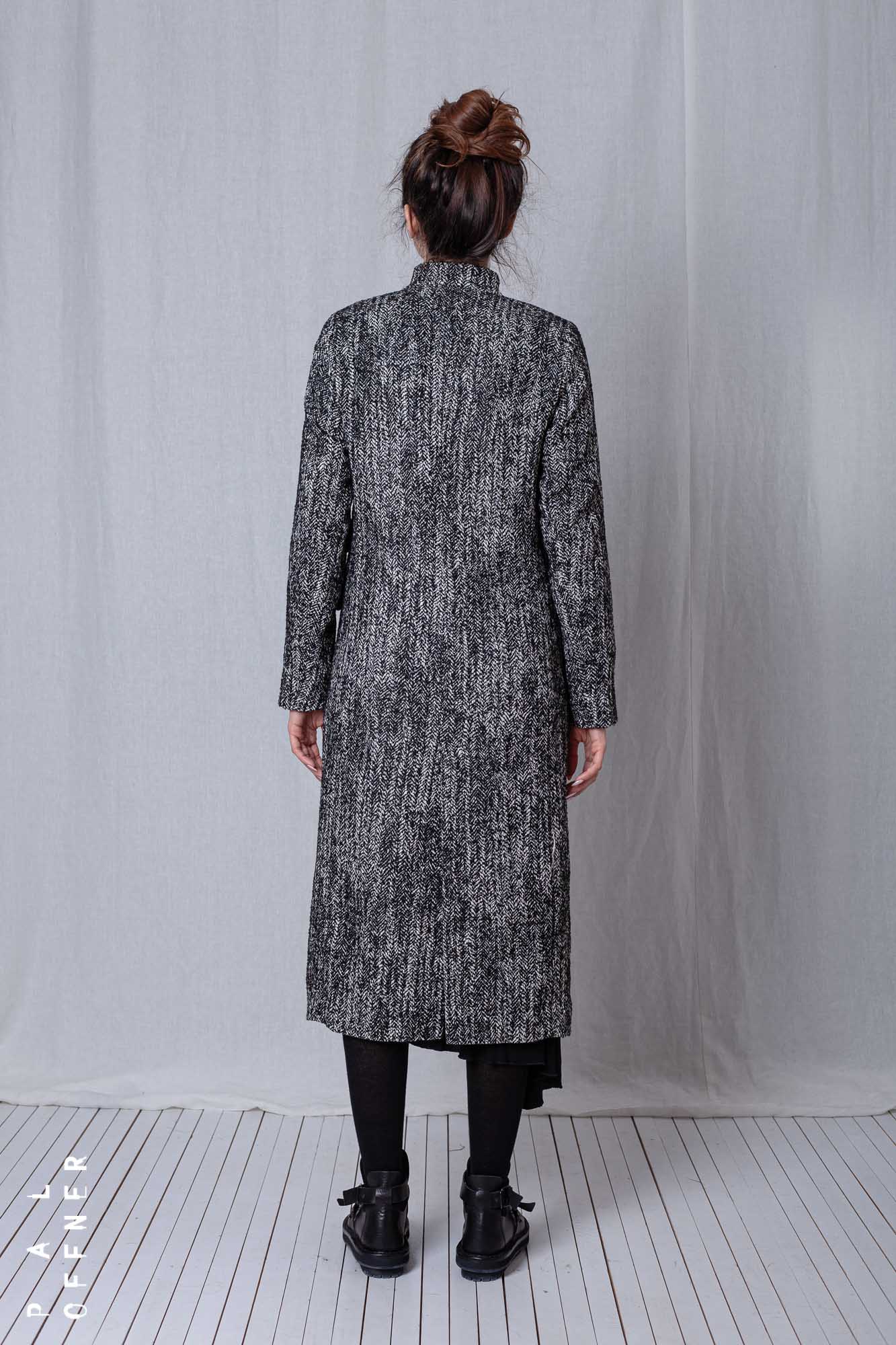 Straight Coat_Herringbone Cotton Mix