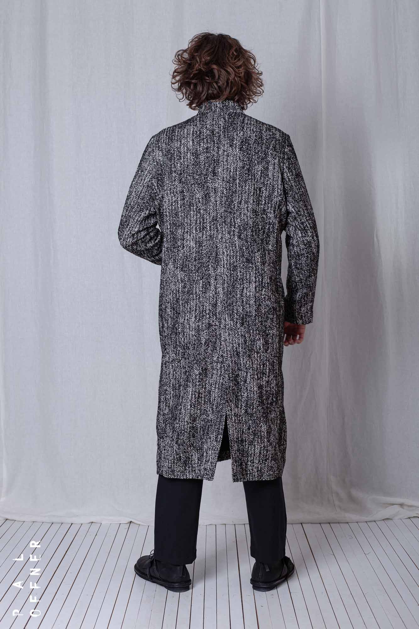 Straight Coat_Herringbone Cotton Mix