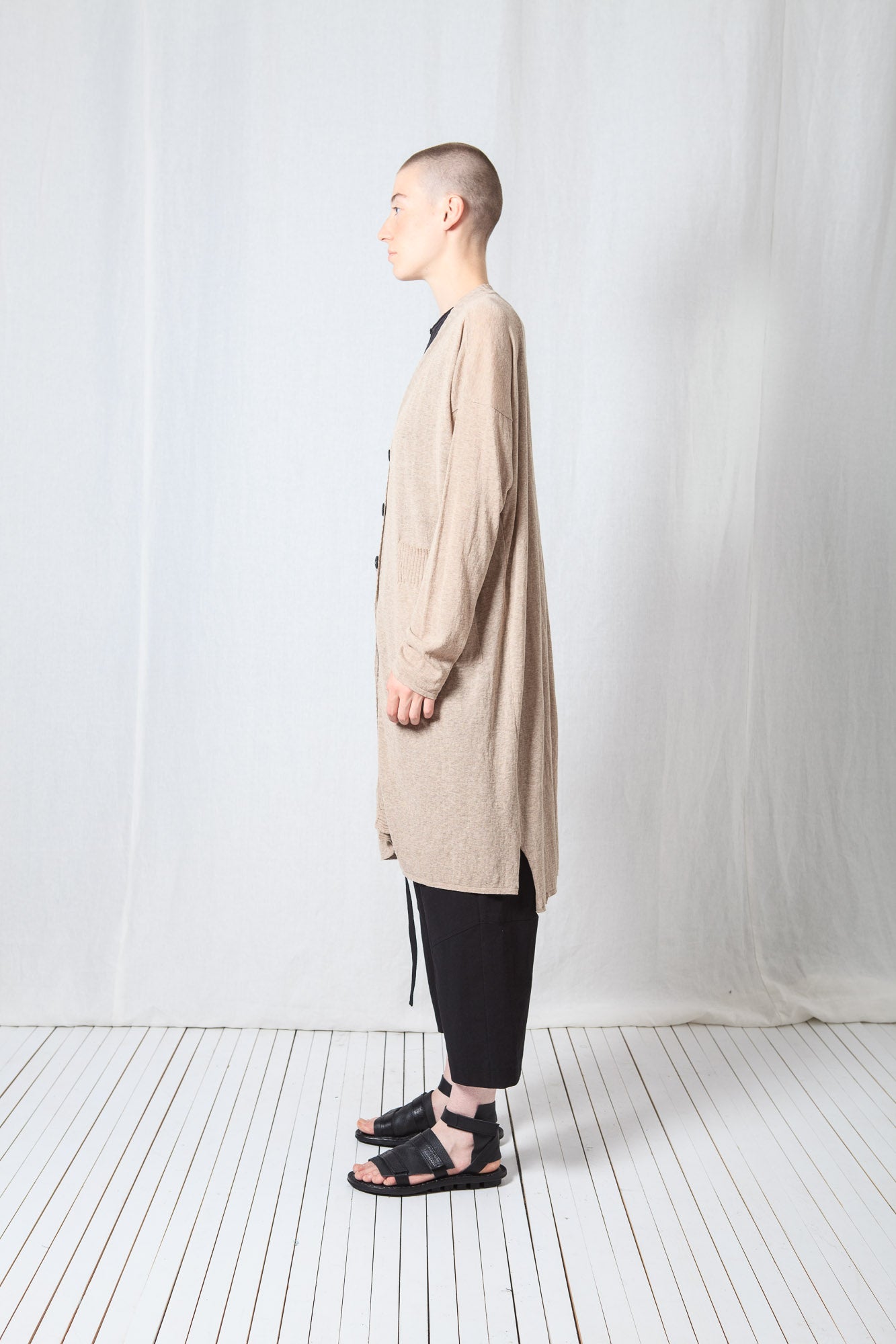 Straight Long Cardigan_Cotton Knit