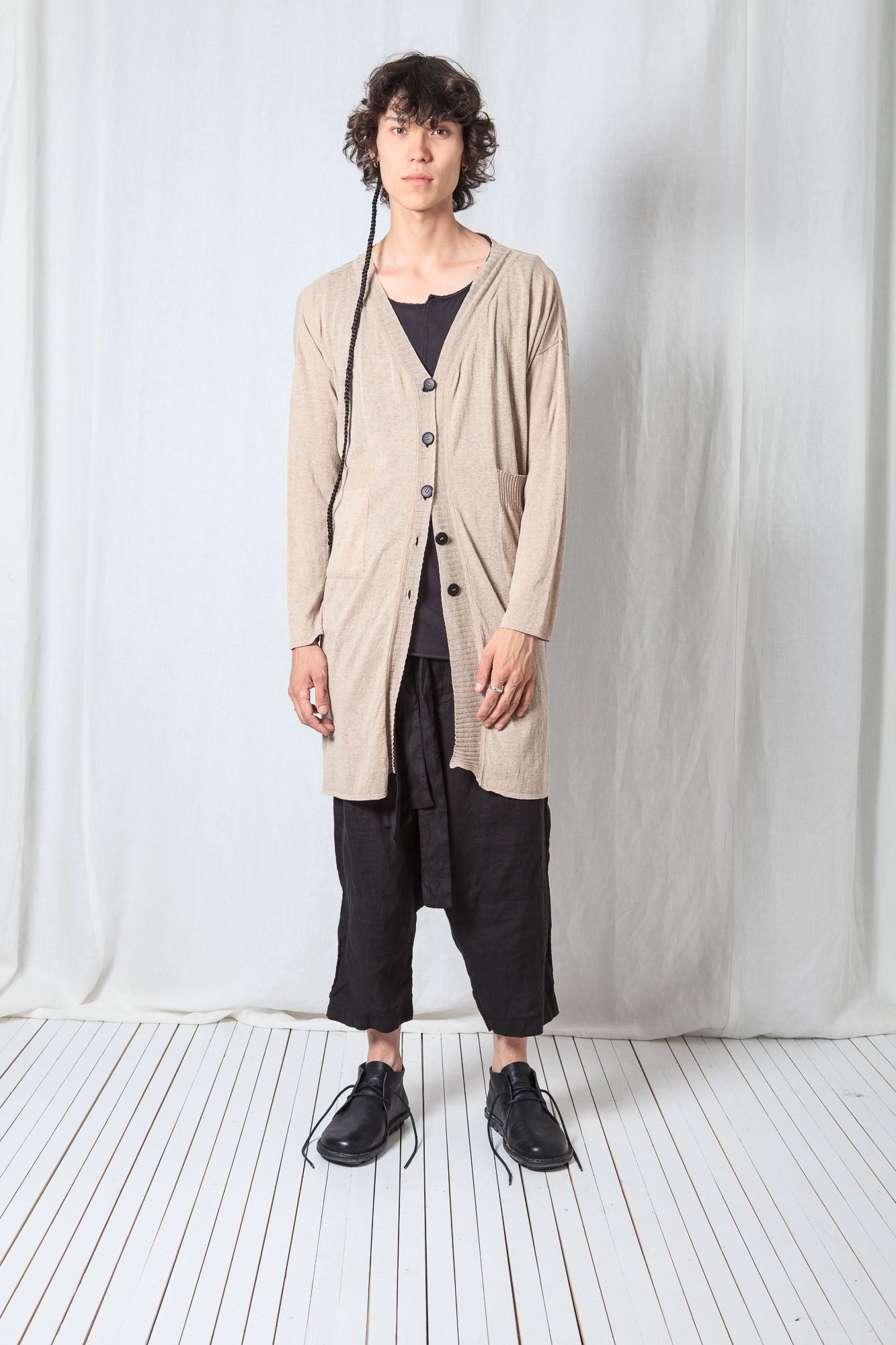 Straight Long Cardigan_Cotton Knit