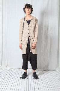 Straight Long Cardigan_Cotton Knit