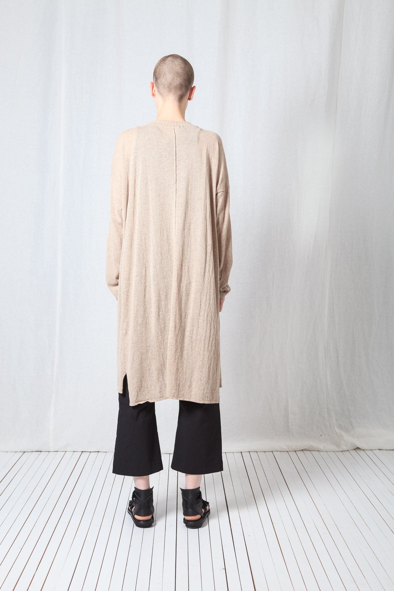 Straight Long Cardigan_Cotton Knit