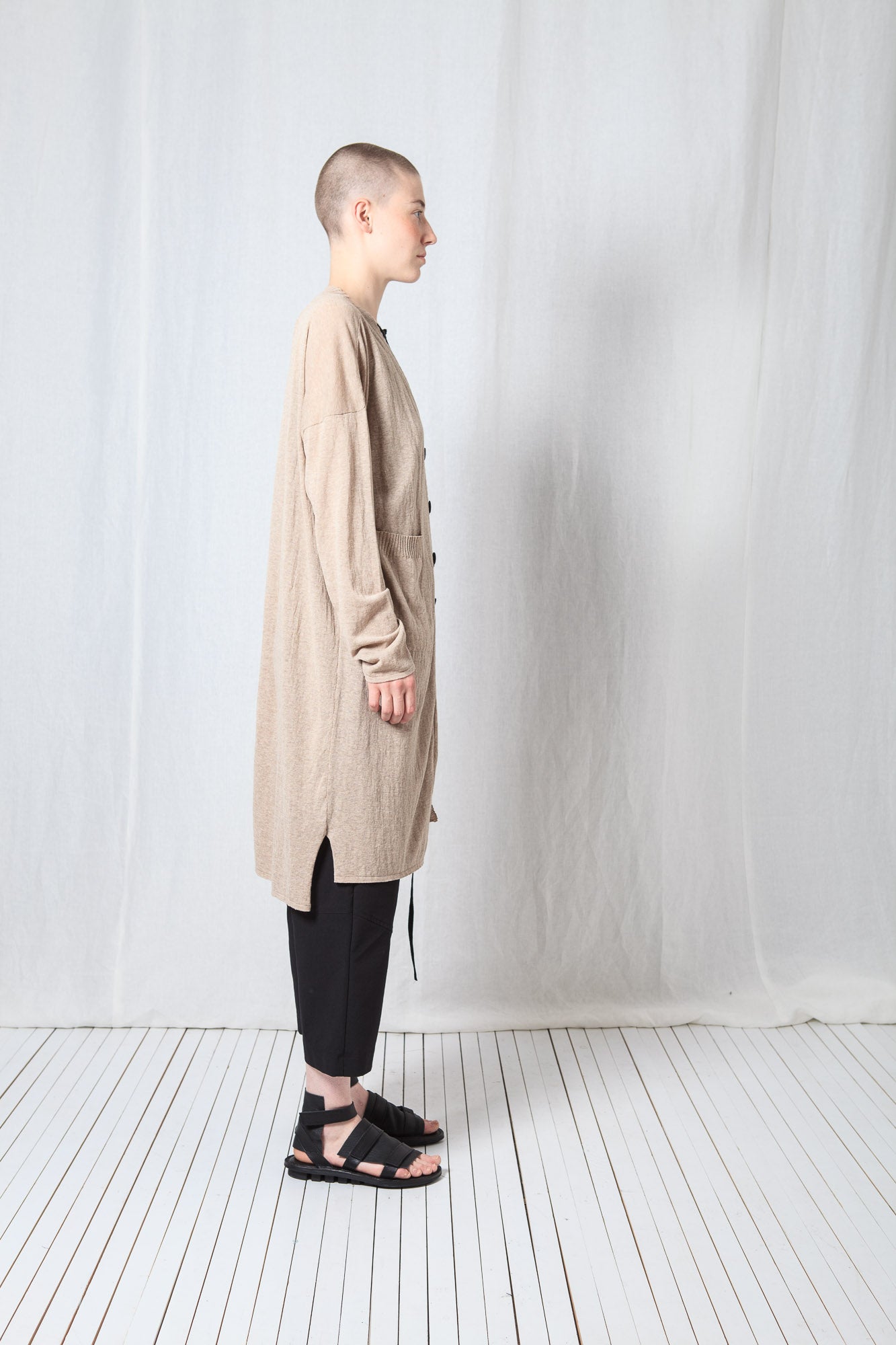Straight Long Cardigan_Cotton Knit