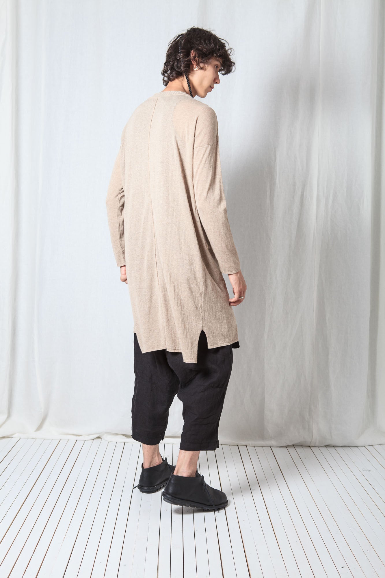 Straight Long Cardigan_Cotton Knit