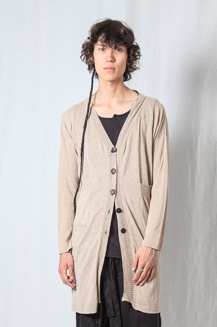 Straight Long Cardigan_Cotton Knit